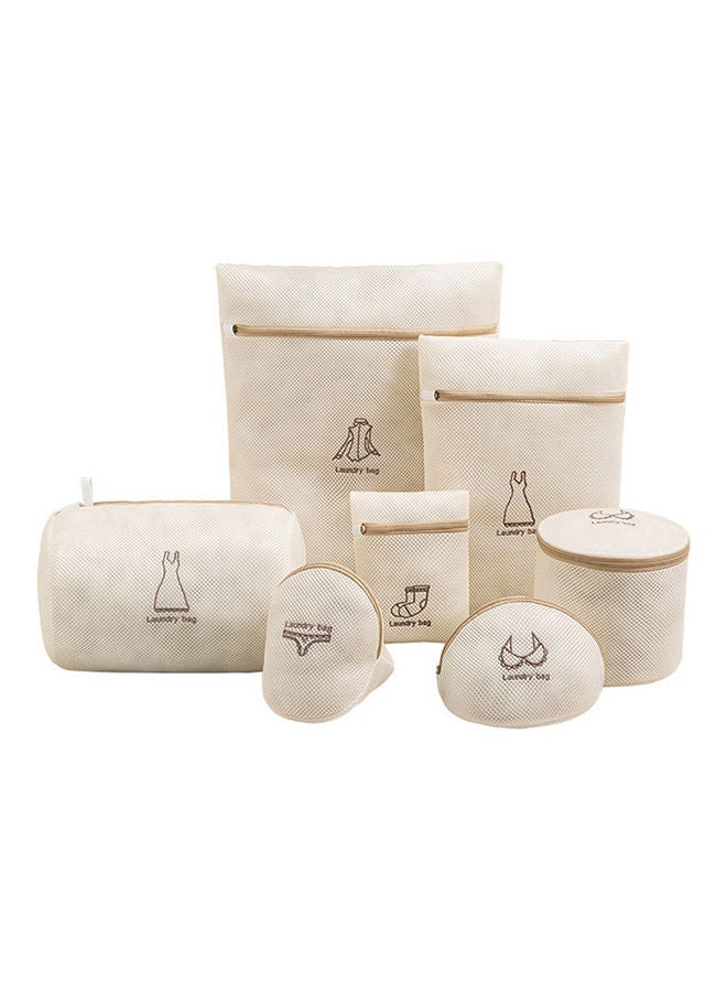 7-Pack Laundry Mesh Bags Beige 50 x 40cm - Image 1