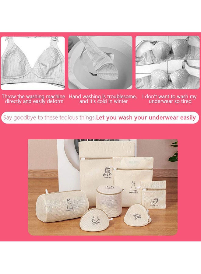 7-Pack Laundry Mesh Bags Beige 50 x 40cm - Image 4