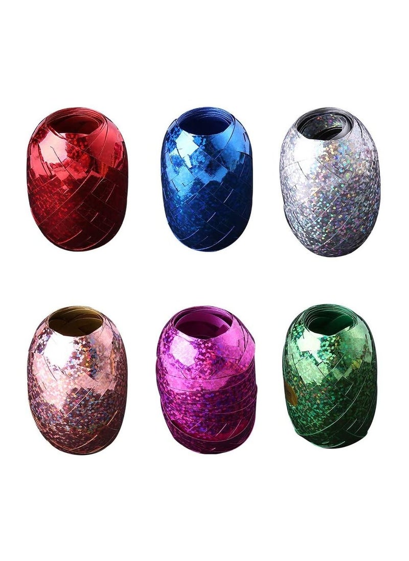 LA FIESTA 6 Piece Multicolor Curling Ribbon for Balloons Gift Wrapping Birthday Party Decorations  - Image 1