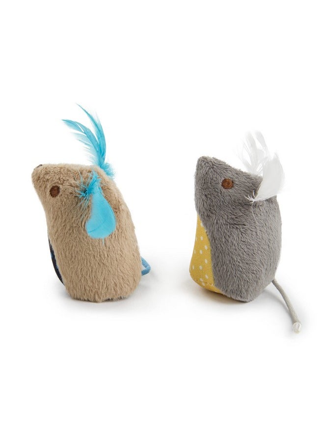 SmartyKat SmartyKat (2 Count Mouse Mates Plush Catnip Cat Toys - Brown/Gray, 2 Count  - Image 2