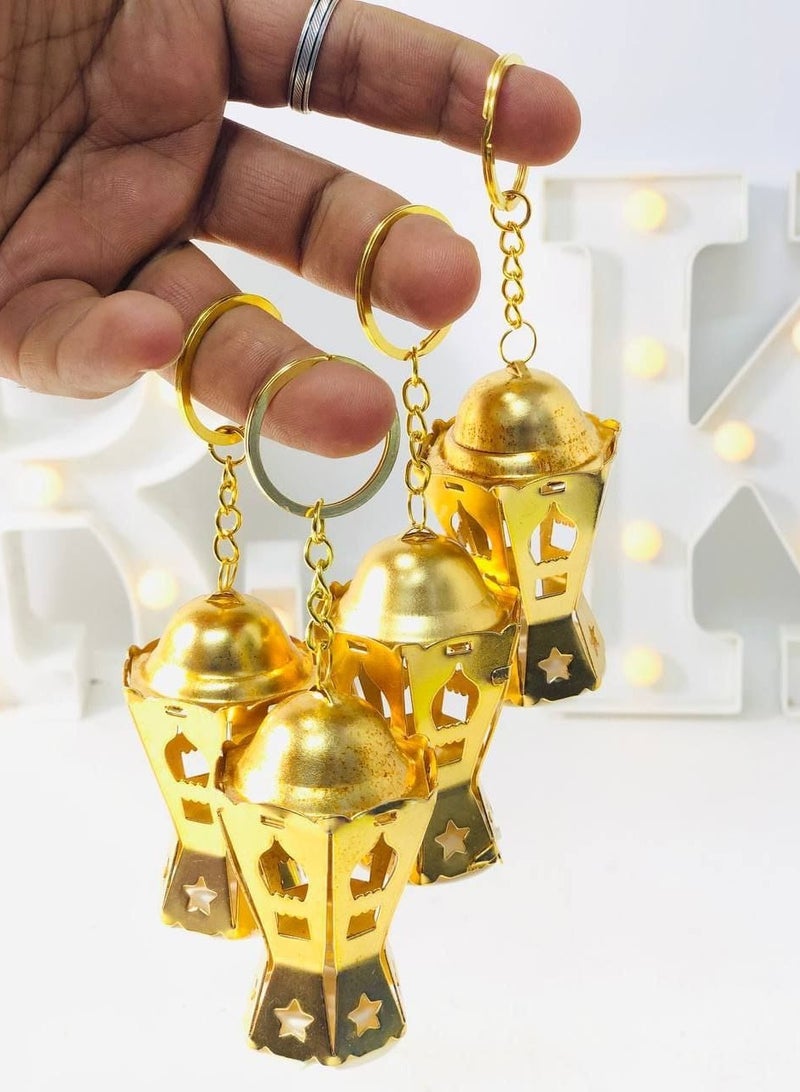 ميدالية ميداليات رمضان سلسله مفاتيح ميدالية فانوس ذهبي معدن مزودة بإضاءة ليد عدد 1 - Image 1