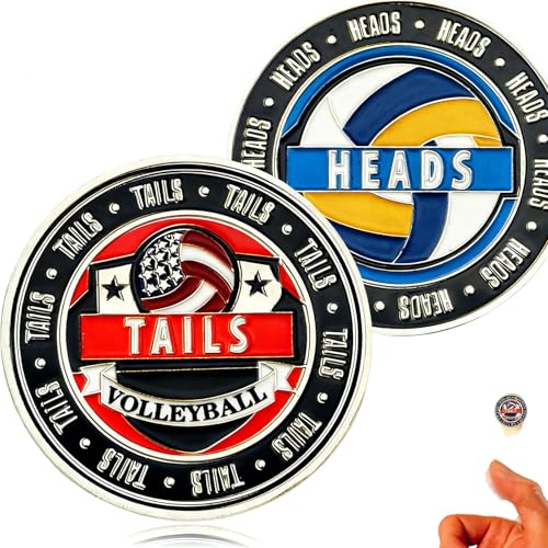 YUJUE Volleyball Coin Tosser Heads and Tails Sports Coins for Coin Tossing Volleyball Referee Equipment Portable Sports Coins for Referee Training Competition Referee Equipment Accessories 157 Inch - Image 1