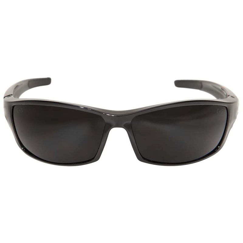 Edge SR116 Reclus Wrap-Around Safety Glasses, Anti-Scratch, Non-Slip, UV 400, Military Grade, ANSI/ISEA & MCEPS Compliant, 5.04" Wide, Black Frame/Smoke Lens - Image 2
