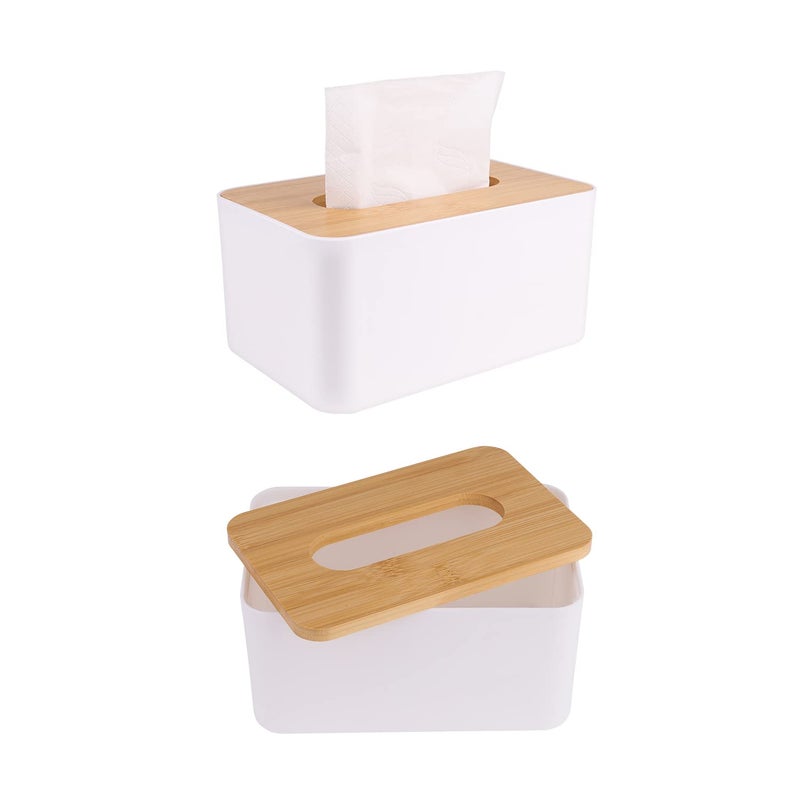 MOCHTERO Tissue Box Cover,Tissue Holders,Tissue Box Holder for Bathrooms,Bamboo Cover Plate,Home and Office,Size: 7 * 4.6 * 3.3in - Image 3