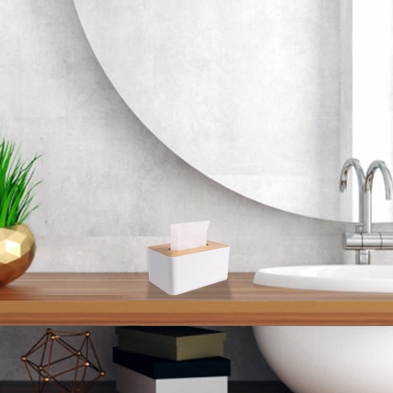MOCHTERO Tissue Box Cover,Tissue Holders,Tissue Box Holder for Bathrooms,Bamboo Cover Plate,Home and Office,Size: 7 * 4.6 * 3.3in - Image 4