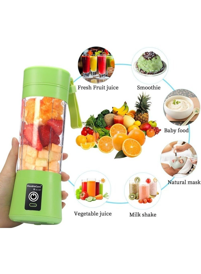 DoubleCare Portable Blender for Smoothies and Shakes, Personal Size Juicer Cup with 6 3D Blades, USB Rechargeable 380ml Mixer for Travel, Gym, Baby Food, and Office – Food Grade Material - Image 5
