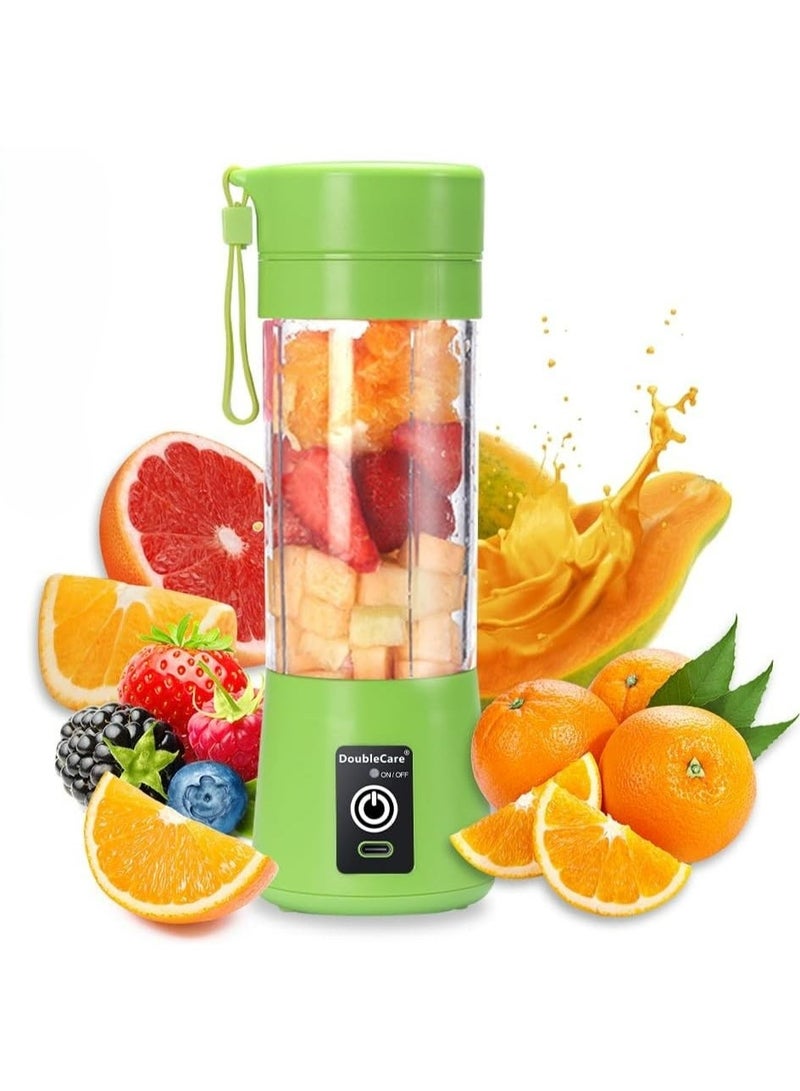 DoubleCare Portable Blender for Smoothies and Shakes, Personal Size Juicer Cup with 6 3D Blades, USB Rechargeable 380ml Mixer for Travel, Gym, Baby Food, and Office – Food Grade Material - Image 1
