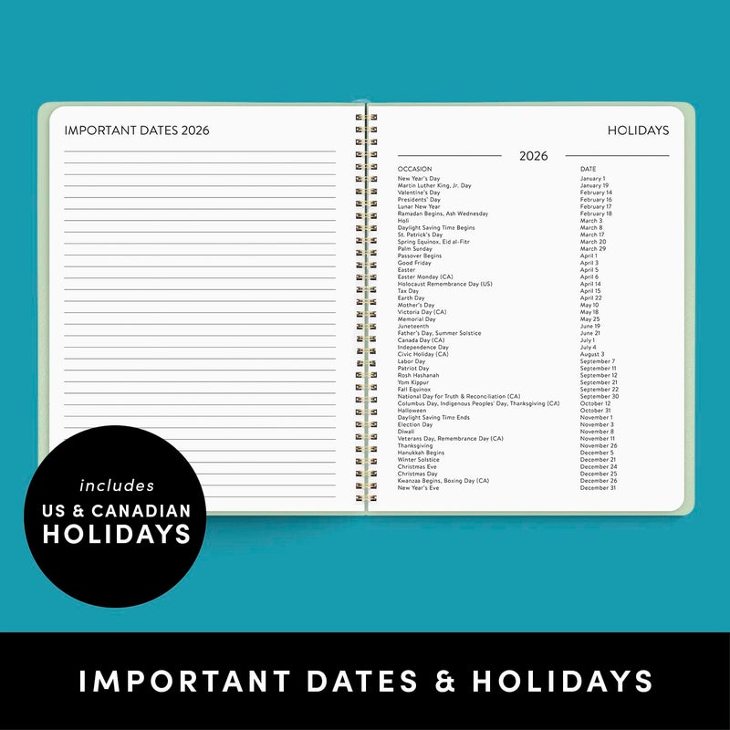 PAPERAGE 2 Year Monthly & Yearly Planner, 24 Months (January 2026 - December 2027), 8.5 in x 11 in, Spiral Bound 2026-2027 Planner with Monthly & Yearly Views, Note Pages & Trackers - Sage Green - Image 5