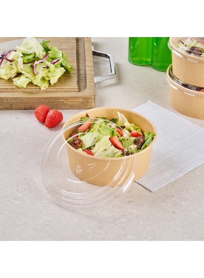 Restaurantware LIDS ONLY: Bio Tek 5.9 x 0.4 Inch Container Lids, 200 Durable Round Lids - Tight Seal, Only Lids, Clear PET Salad Container Lids, Disposable, Containers Sold Separately  - Image 3