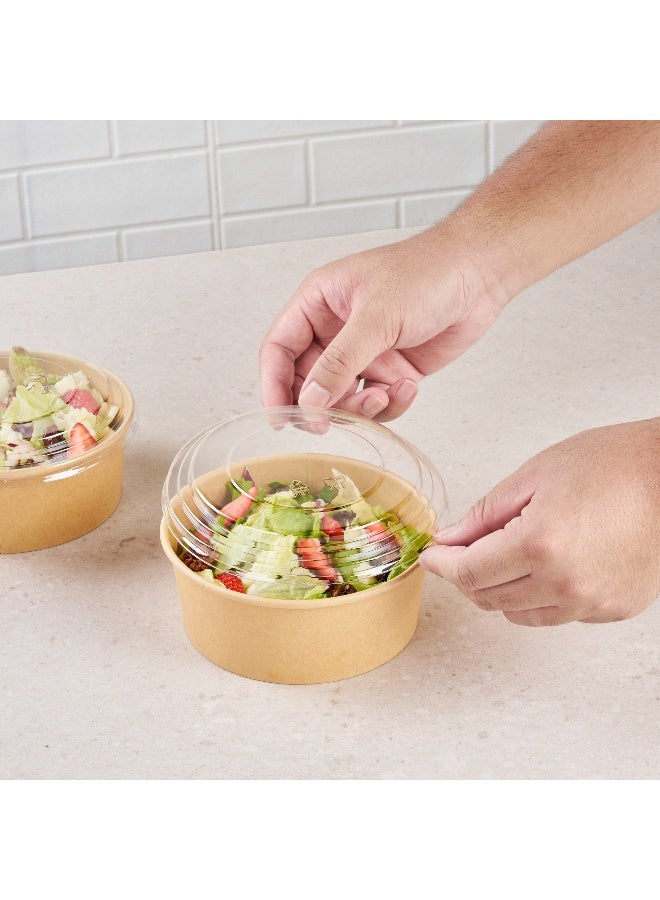 Restaurantware LIDS ONLY: Bio Tek 5.9 x 0.4 Inch Container Lids, 200 Durable Round Lids - Tight Seal, Only Lids, Clear PET Salad Container Lids, Disposable, Containers Sold Separately  - Image 5