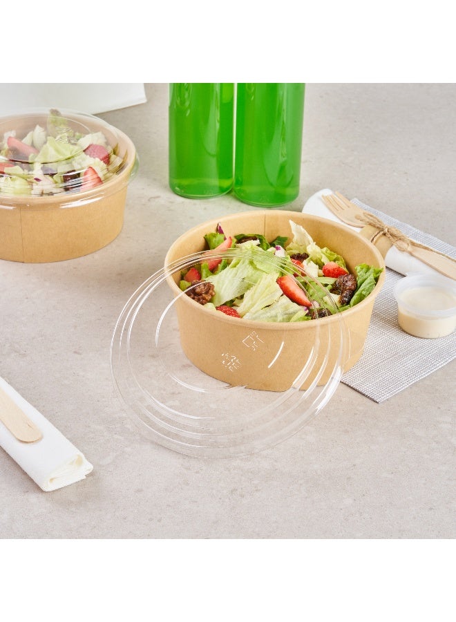 Restaurantware LIDS ONLY: Bio Tek 5.9 x 0.4 Inch Container Lids, 200 Durable Round Lids - Tight Seal, Only Lids, Clear PET Salad Container Lids, Disposable, Containers Sold Separately  - Image 4