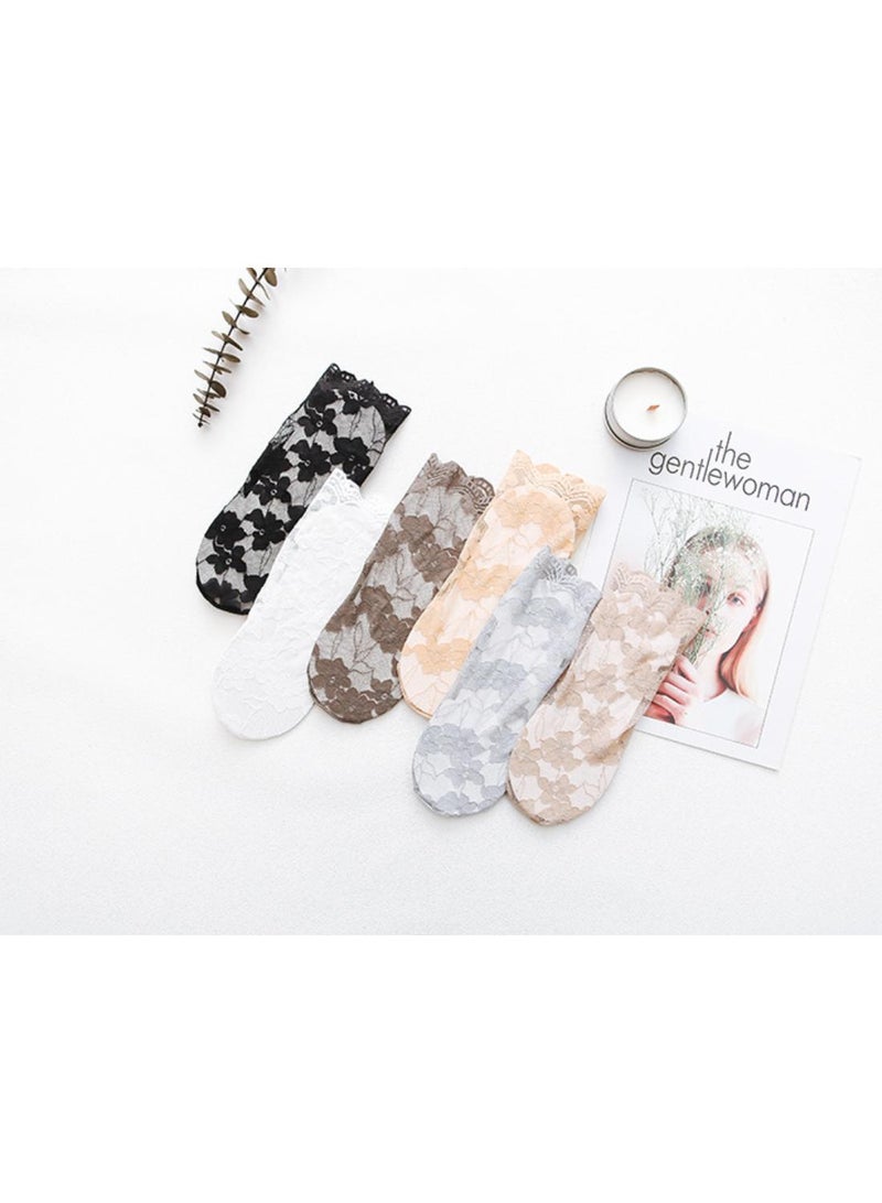 Y&D 6 Piece Set Women's Thin Shallow Mesh Invisible Mesh Breathable Non Slip Socks - Image 1
