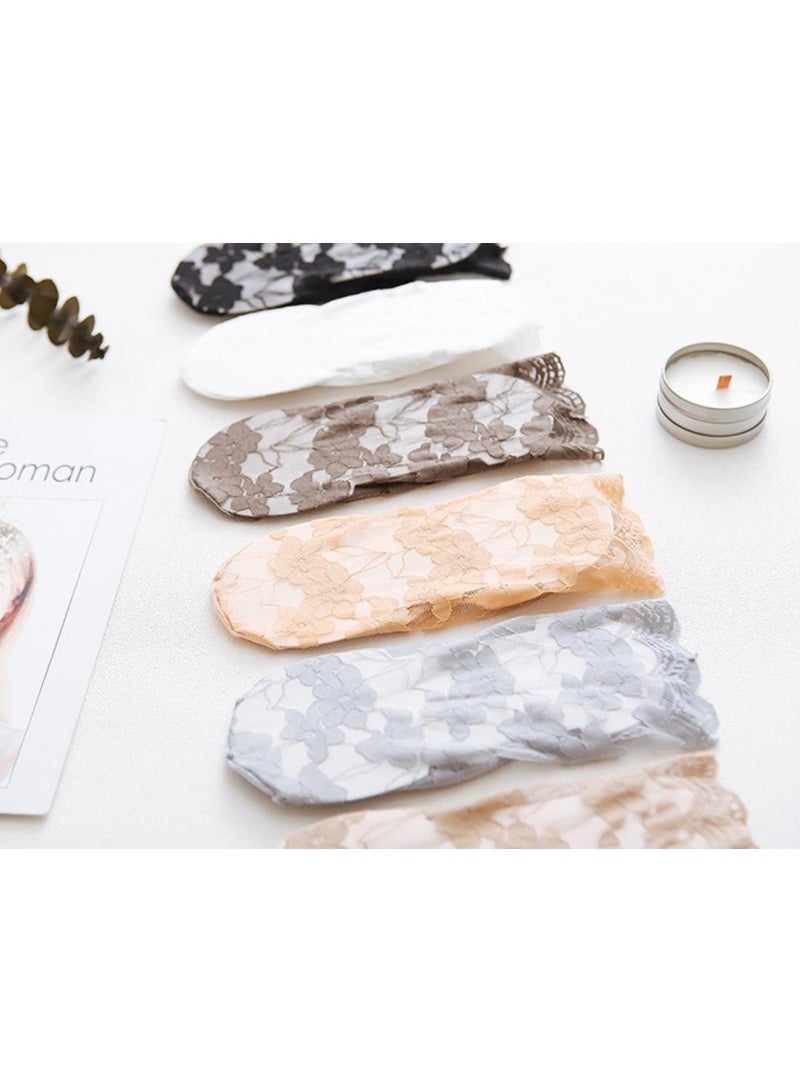 Y&D 6 Piece Set Women's Thin Shallow Mesh Invisible Mesh Breathable Non Slip Socks - Image 2