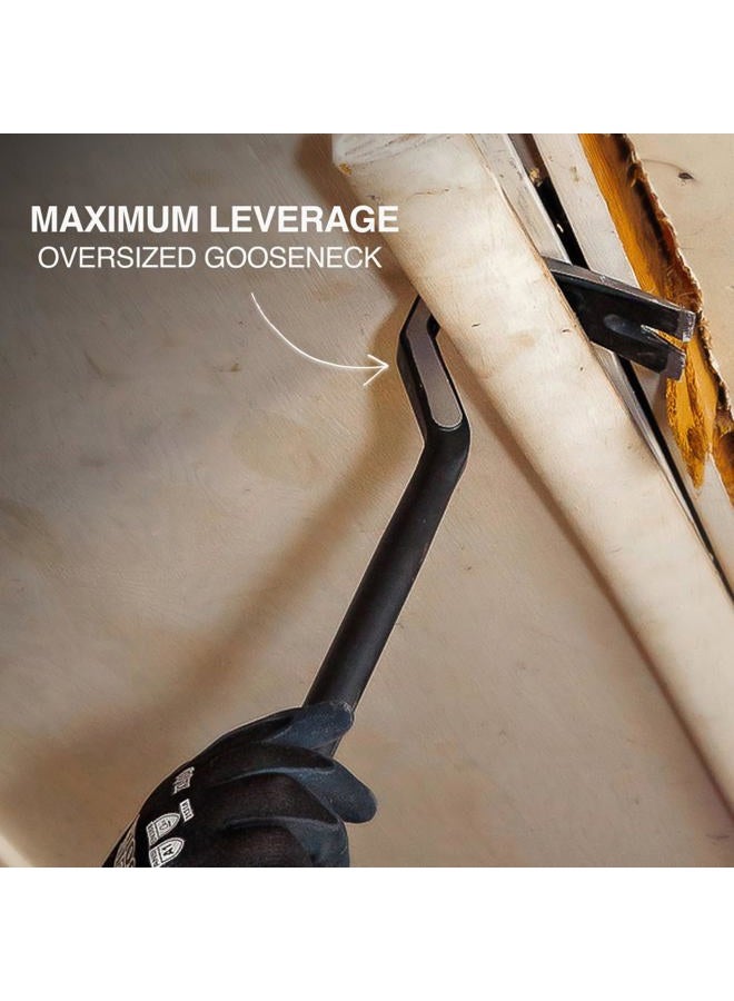 Klein Tools 66096 Gooseneck Wrecking Bar and Nail Puller, Heavy Duty Forged Carbon Steel, Pry Bar for Demolition, 36-Inch - Image 2