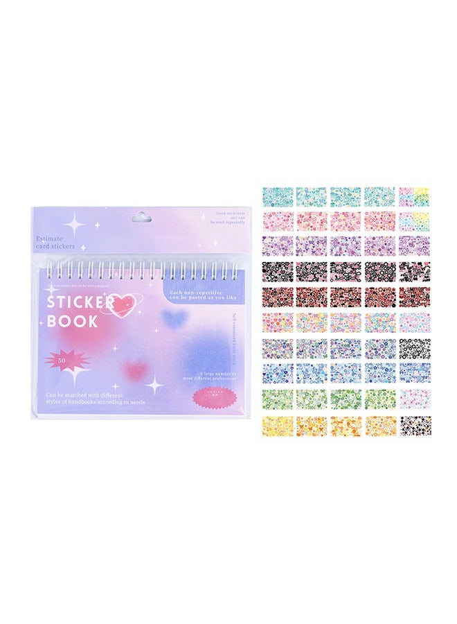 50-Piece Premium Stickers, Kids or Adults Small Sticker, Unique Designs and Ring Binding Design Heart Stickers  - Image 1