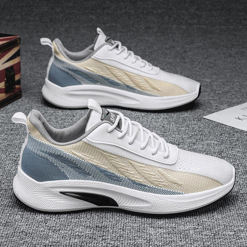 Autumn New 2023 mens autumn casual shoes mens flying woven sneaker mens breathable comfortable running shoes wholesaleHW-02 [beige]] HW-02 [beige]] 