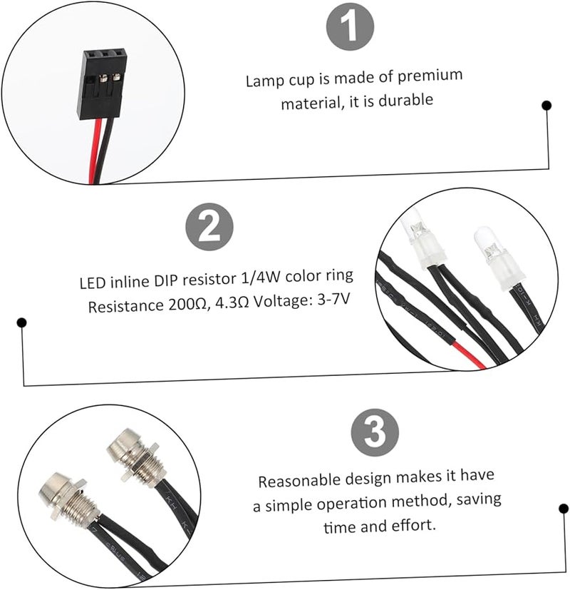 مجموعتان من طقم إضاءة LED لسيارة RC، سهل التركيب للسيارات الكهربائية النموذجية، يشمل المصابيح الأمامية والخلفية - Image 5