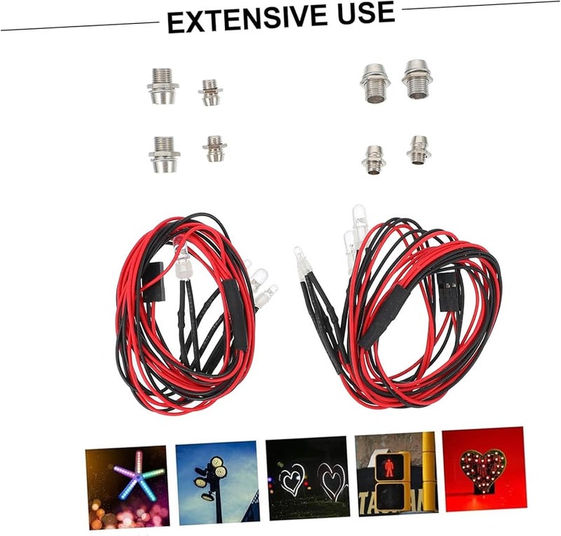 مجموعتان من طقم إضاءة LED لسيارة RC، سهل التركيب للسيارات الكهربائية النموذجية، يشمل المصابيح الأمامية والخلفية - Image 4