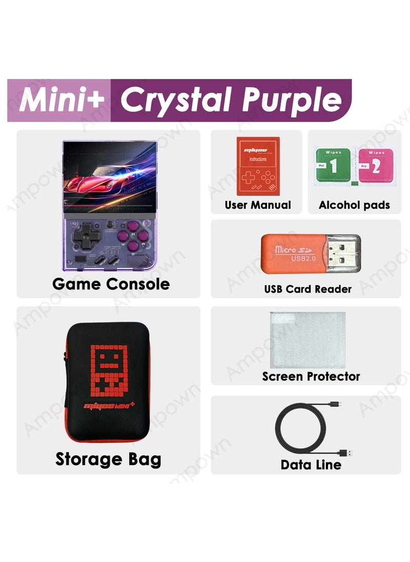Miyoo - Miyoo Mini Plus Handheld Game Console, with Dedicated Storage Case, 3.5 Inch IPS 640x480 Screen, 64G/128G TF Card with 10,000+ Games, 3000mAh 7+Hours Battery, Support Wireless Network (Purple 64G) - Image 1