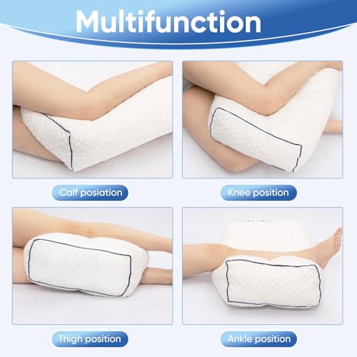 MINUPWELL 6.5" Knee Pillow for Side Sleepers - 100% Shredded Memory Foam Leg Pillow for Side Sleeping - Between Leg & Under Hip Pillow - Relieving Leg, Back, and Knee Pain - High Supportive - Image 2