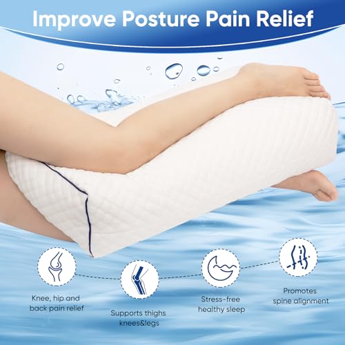 MINUPWELL 6.5" Knee Pillow for Side Sleepers - 100% Shredded Memory Foam Leg Pillow for Side Sleeping - Between Leg & Under Hip Pillow - Relieving Leg, Back, and Knee Pain - High Supportive - Image 3