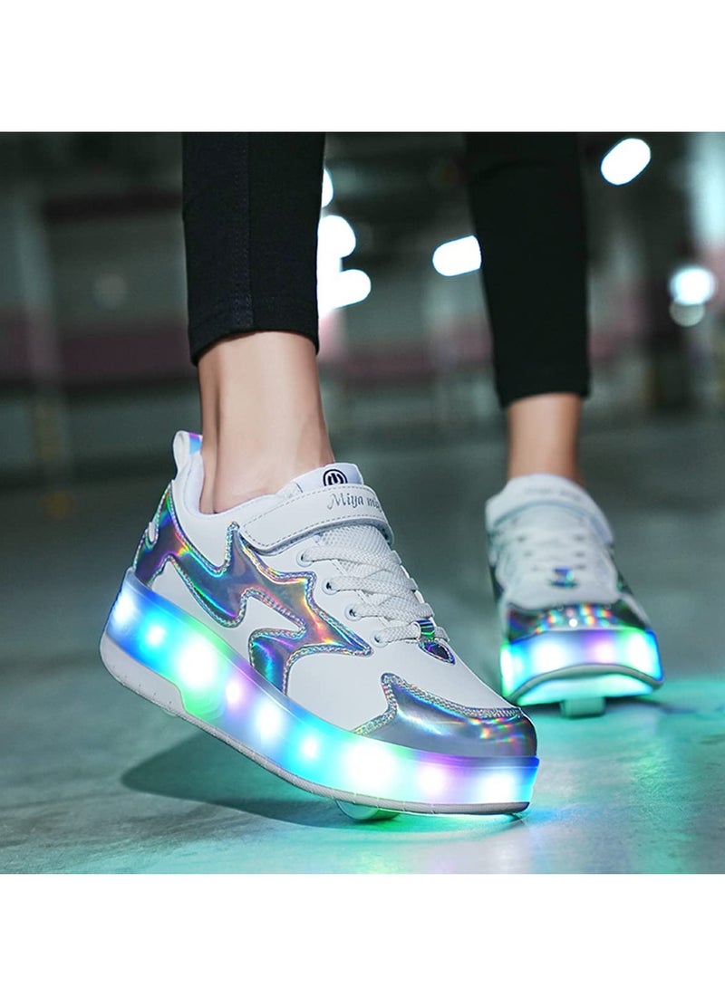 Generic Kids Roller Skates Light Up Shoes with Double Wheel Shoes LED USB Charging Roller Sneakers for Girls Boys Best Gift  - Image 5
