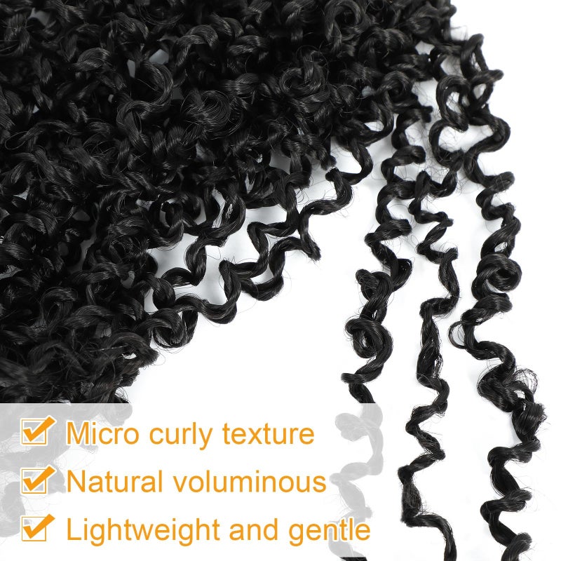 Aksice 12 Inch Yanky Twist Crochet Hair Pre-looped 8 Packs Mini Passion Twist Crochet Hair with Curly Ends Synthetic Crochet Braids Plus Yanky Twist for Black Women (12 Inch, 8 Packs,1B#) - Image 5