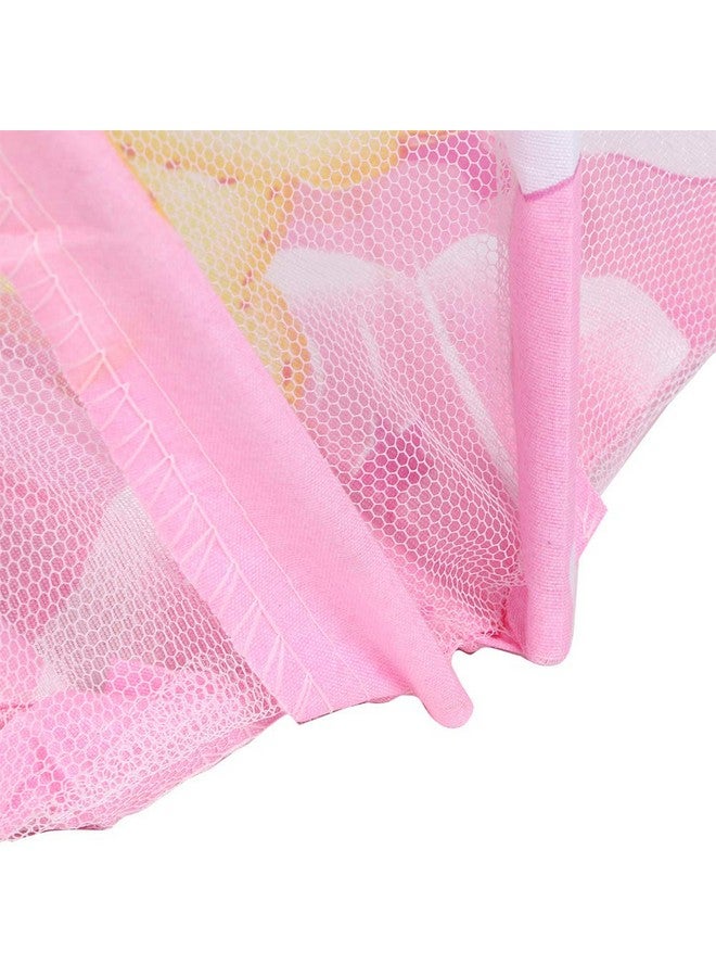 Mrisata Mrisata Net Portable Net Portable Folding Cute Cartoon Pattern Baby Net with Sleeping Pad Pillowpink 75x45x40cm (75 * 45 * 40cm)  - Image 4