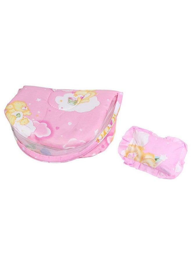 Mrisata Mrisata Net Portable Net Portable Folding Cute Cartoon Pattern Baby Net with Sleeping Pad Pillowpink 75x45x40cm (75 * 45 * 40cm)  - Image 3