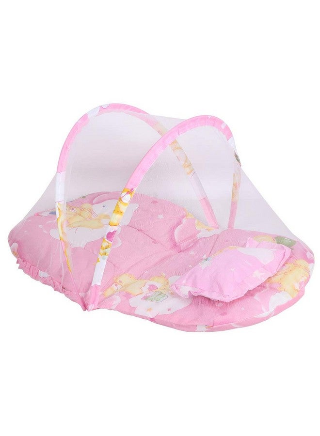 Mrisata Mrisata Net Portable Net Portable Folding Cute Cartoon Pattern Baby Net with Sleeping Pad Pillowpink 75x45x40cm (75 * 45 * 40cm)  - Image 2