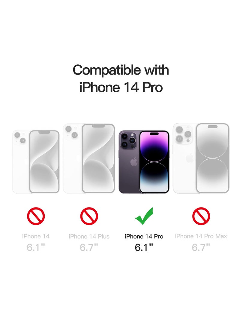 جي تيك حافظة غير لامعة لهاتف آيفون 14 برو 6.1 بوصة مقاومة للصدمات بدرجة عسكرية حماية من السقوط غطاء خلفي شفاف بلوري مضاد لبصمات الأصابع أرجواني عميق - Image 2