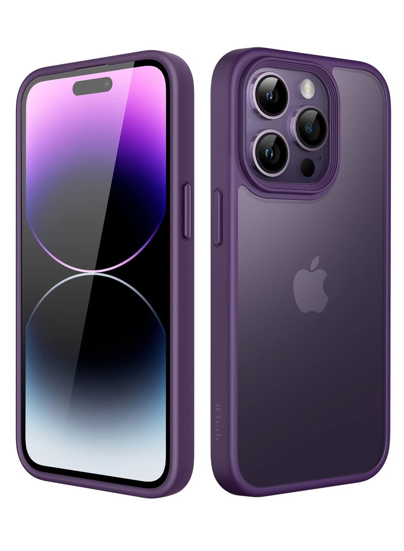 جي تيك حافظة غير لامعة لهاتف آيفون 14 برو 6.1 بوصة مقاومة للصدمات بدرجة عسكرية حماية من السقوط غطاء خلفي شفاف بلوري مضاد لبصمات الأصابع أرجواني عميق - Image 1