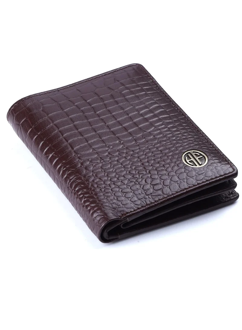 HAMMONDS FLYCATCHER Pure Leather Wallet for Men, Card Holder | RFID Protected for Daily use (Croc Brown), Modern | SFQ5