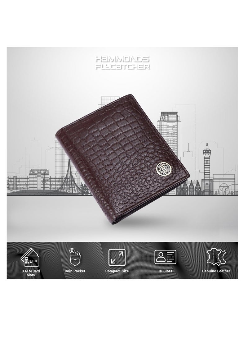 HAMMONDS FLYCATCHER Pure Leather Wallet for Men, Card Holder | RFID Protected for Daily use (Croc Brown), Modern | SFQ5 - Image 4