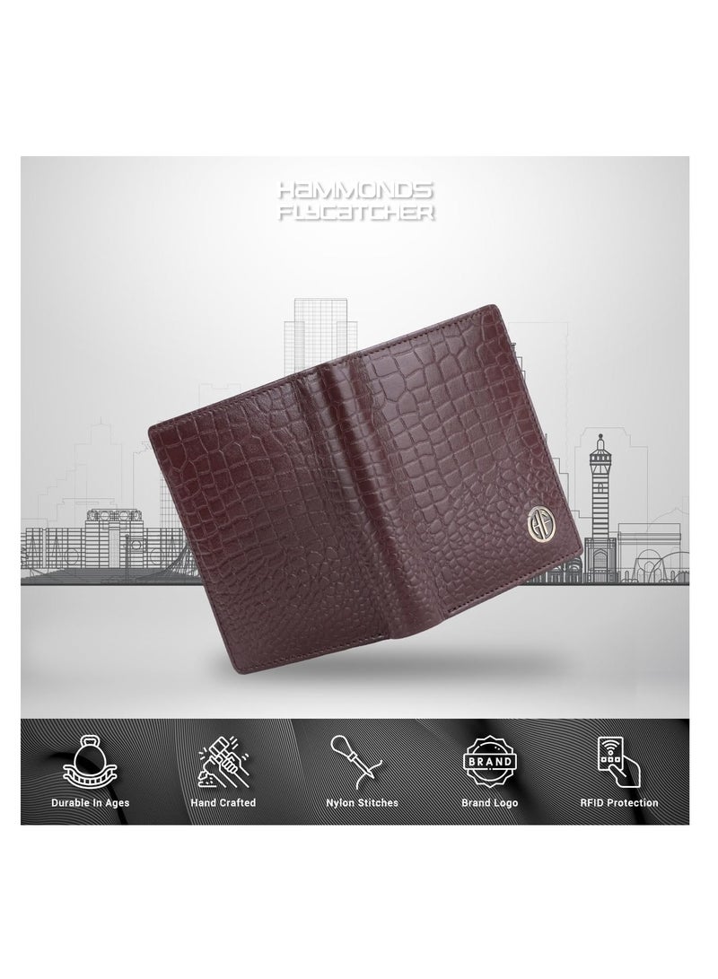 HAMMONDS FLYCATCHER Pure Leather Wallet for Men, Card Holder | RFID Protected for Daily use (Croc Brown), Modern | SFQ5 - Image 3