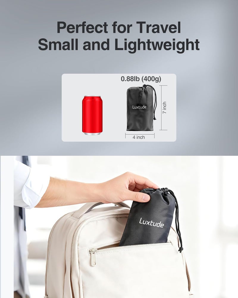 Luxtude Inflatable Wedge Pillow for Traveling, Bed Wedge Pillow for Sleeping, Acid Reflux Relief, Adjustable Travel Wedges Pillows for Sleep Apnea, Post-Surgery, Snoring, Back & Leg Support (Gray) - Image 3