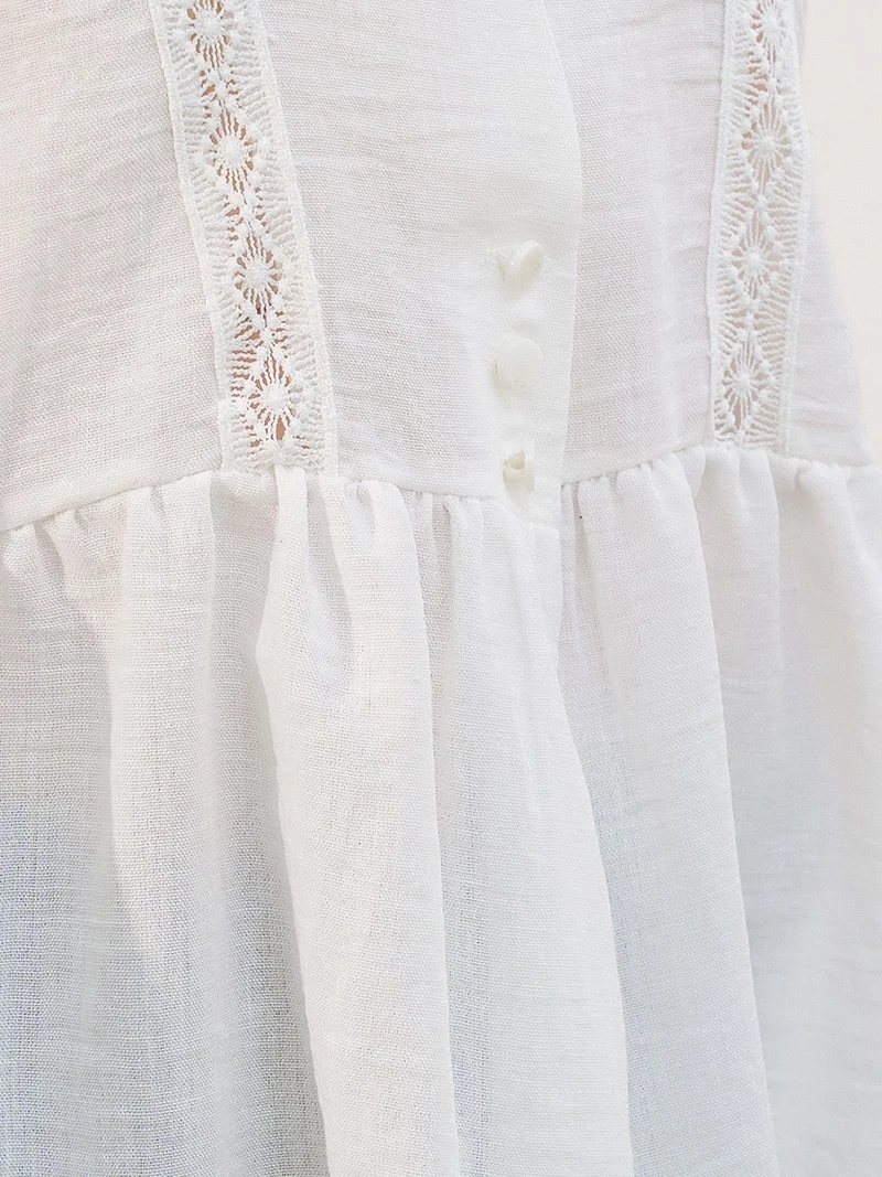 Big Dart White BDART Sleeveless V-neck Blouse With Button Front for Women | Best Price UAE