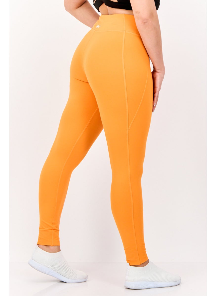 Reebok Women Sportswear Fit Training Lux Tight, Dark Orange  - Image 2