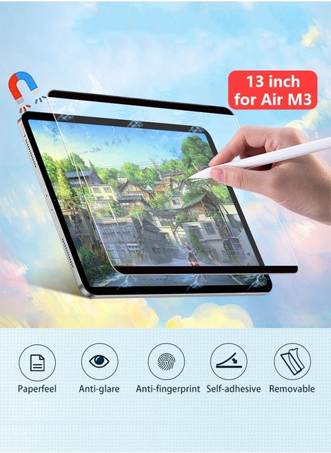Paperfilm Magnetic Screen Protector for 2024 iPad Air6 13 Inch, Write and Draw Like on Paper,  Detachable/Reusable/Anti Glare-Matte Finish