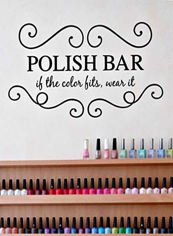 ARWY® Salon Stickers Nail Salon Decor, Nail Gifts for Girls, Beauty Salon Decal, Pedicure Gift Ideas, 24" W x 11" H Black - Image 1