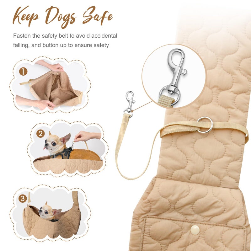 JourCraf Dog Sling for Small Dogs, Front Dog Sling Carrier, Padded Adjustable Pet Soft Carrier with Adjustable Shoulder Strap, Travel Safety Harness Machine Washable for Small Cats Puppy Outdoor - Image 4