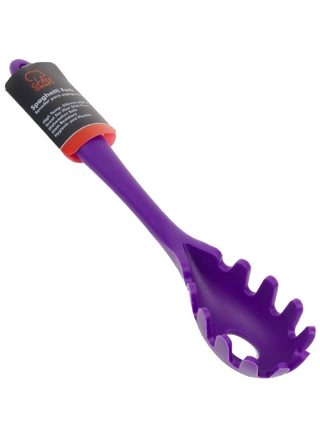 Chef Craft Premium Dishwasher Safe Silicone Spaghetti Fork Purple 11.5inch 13541 - Image 2
