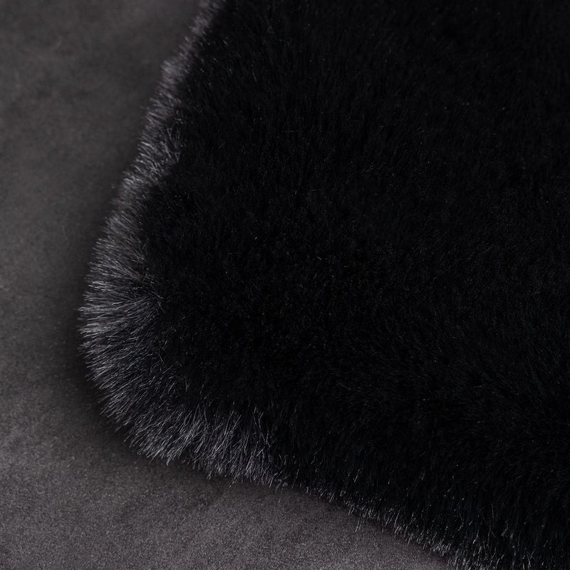 Ghouse Soft Faux Sheepskin Fur Rug 2x4 Black Fluffy Bedside Rugs Plush Rug Shag Nursery Carpet Area Rugs for Living Room Bedroom Playing Room Decor - Image 5
