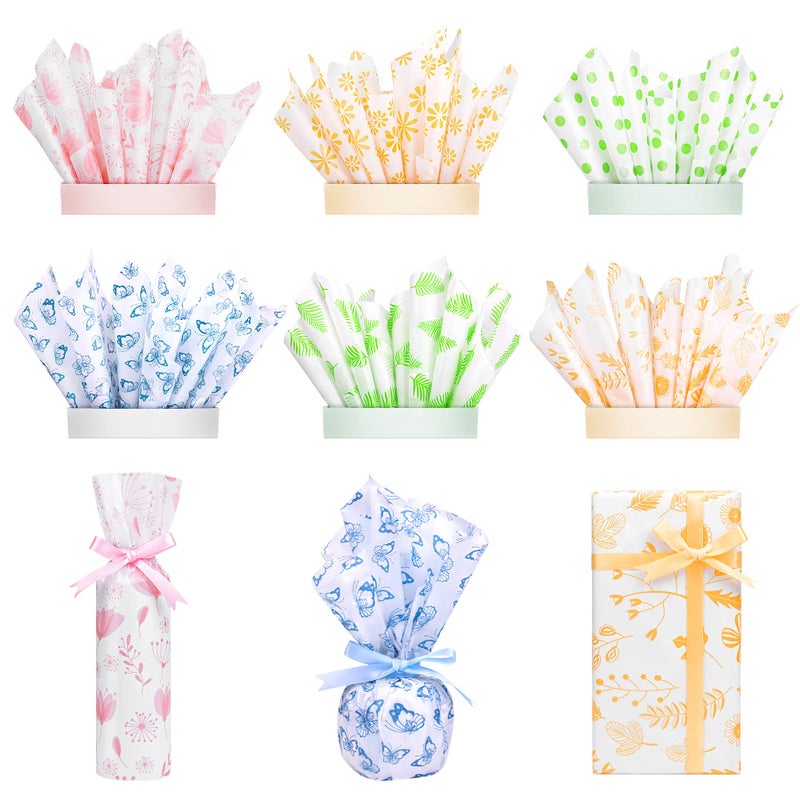 Larcenciel Metallic Flower Tissue Paper - 60 Sheets for Gift Wrapping, Birthday, Holiday & Party Decor, Crafts & Packaging - 19.7x13.8in - Image 5