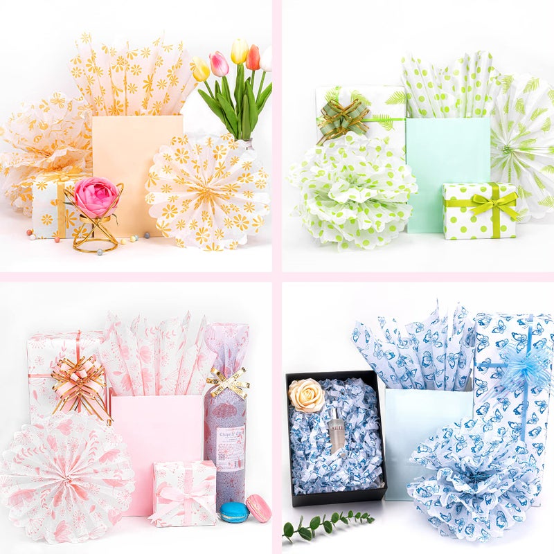 Larcenciel Metallic Flower Tissue Paper - 60 Sheets for Gift Wrapping, Birthday, Holiday & Party Decor, Crafts & Packaging - 19.7x13.8in - Image 4