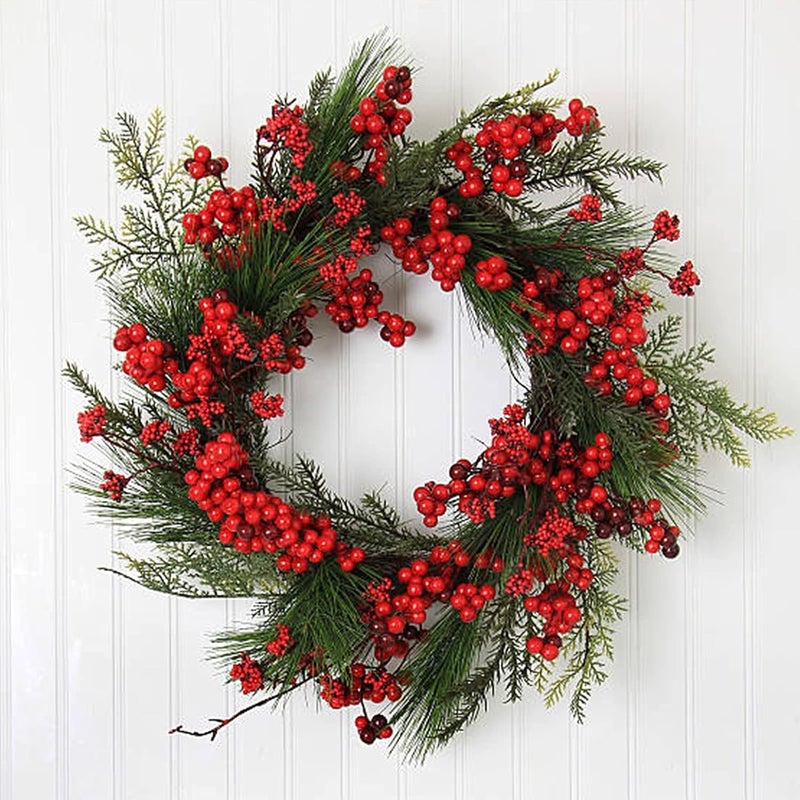 Greentime 16 Pack Artificial Red Berry Stems Holly for Christmas Tree Decorations for New Year's Eve Decor, Holiday and Home Crafts for Fall Thanksgiving Day - Image 5