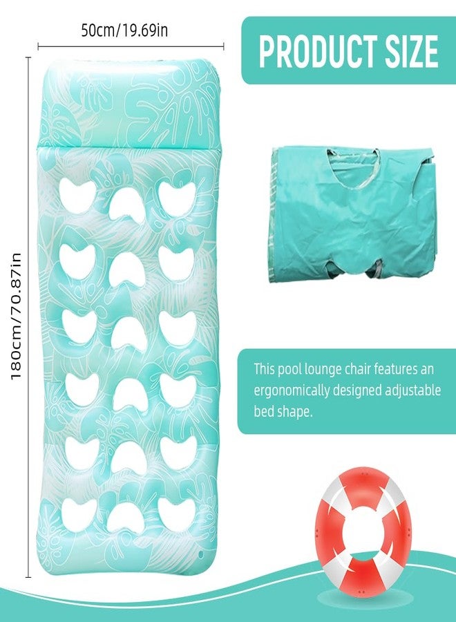Proberos® Inflatable Swimming Pool Lounger for Adults, 180x50 CM Inflatable PVC Pool Float with Headrest, Heart-Shape Hollow Out Relaxing Water Lounge, Summer Float for Pool, Party, Sunbathing - Image 2