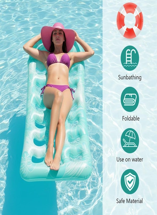 Proberos® Inflatable Swimming Pool Lounger for Adults, 180x50 CM Inflatable PVC Pool Float with Headrest, Heart-Shape Hollow Out Relaxing Water Lounge, Summer Float for Pool, Party, Sunbathing - Image 4