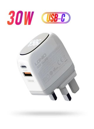 USB C Plug 30W Compact Dual-Port USB C Charger for iPhone 16 15 14 Pro Max, Galaxy, SLR, DJI, Shaver, AirPods 4, Apple Watch, Huawei Watch, Xiaomi, Redmi - White - pzsku/Z9387712055F9C781A228Z/45/1749653933/34febd73-ae37-4177-81c3-d771b95bb843