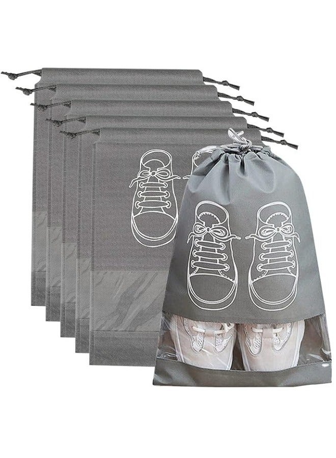 10قطع كبيرة من حقائب السفر لتخزين الأحذية ، حقائب أحذية مقاومة للماء للسفر في صالة الألعاب الرياضية ، منظم حقيبة الأحذية غير منسوج بحبل للرجال والنساء - Image 2